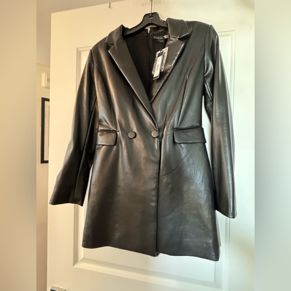 Alice + Olivia Faux Leather Romper